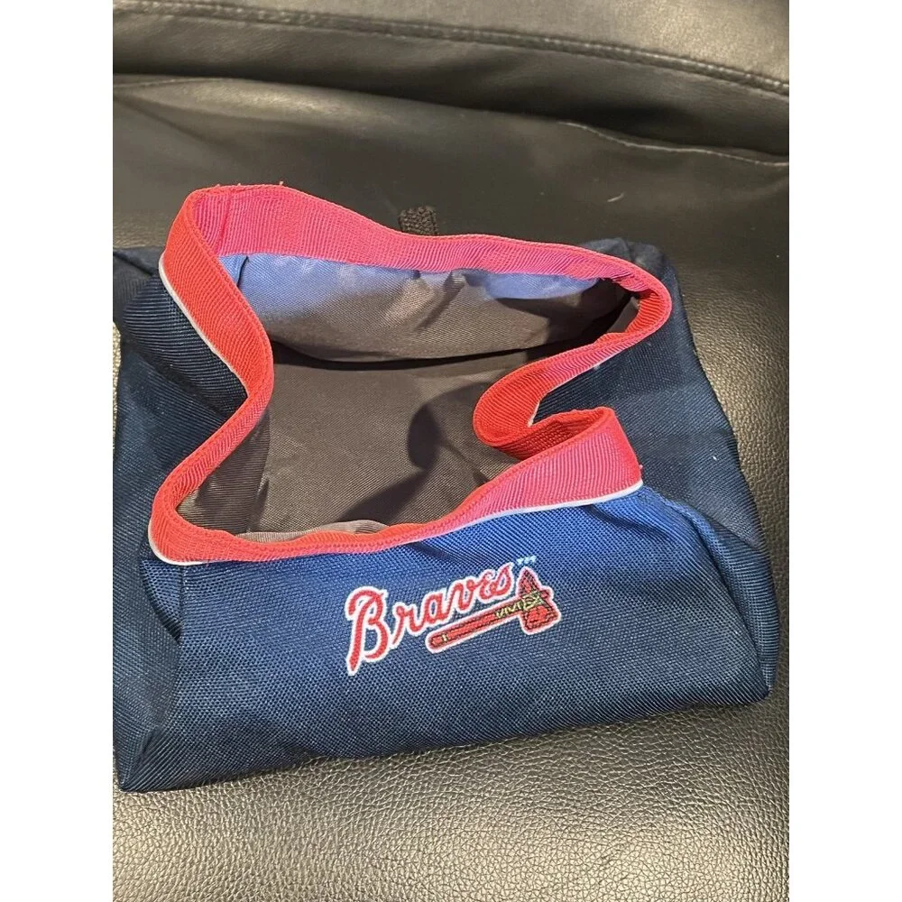 Atlanta Braves Collapsible Dog Travel Bowl Blue with MLB Team Logo